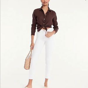 J. Crew High-Rise Cropped Jeans in White